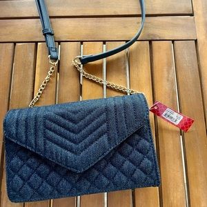 COPY - Denim cross body, shoulder or clutch bag. NWT.